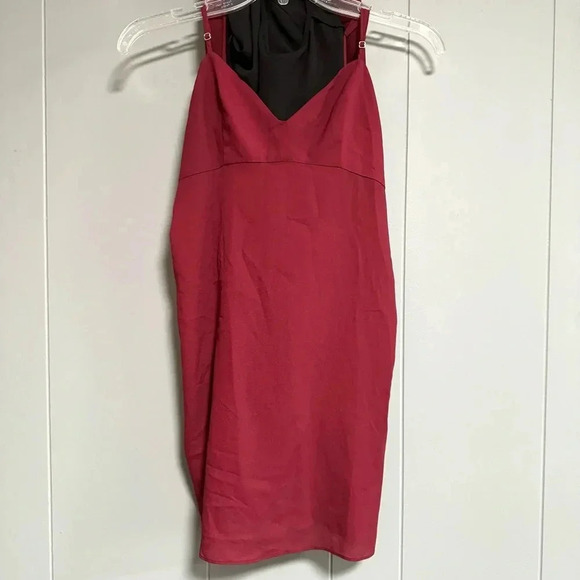 BCBGMAXAZRIA Merlot and Black Colorblock Long Sleeve Giada Dress Size XS - Picture 4 of 9
